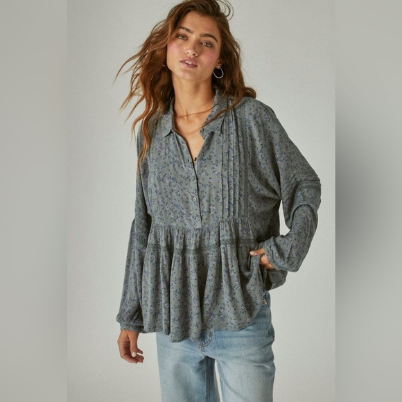 Lucky Brand Tops - Floral Popover Blouse